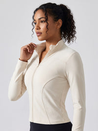 Jaqueta Fitness com Zíper Off White