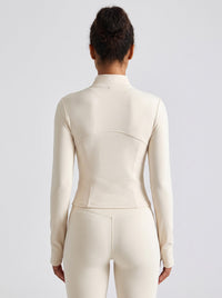 Jaqueta Fitness com Zíper Off White