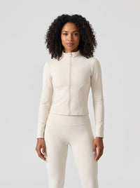 Jaqueta Fitness com Zíper Off White